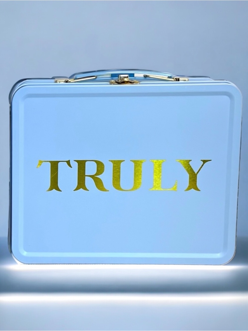 Truly Beauty Blue Tin Lunch Box Skincare/Makeup Storage Box | NWOT